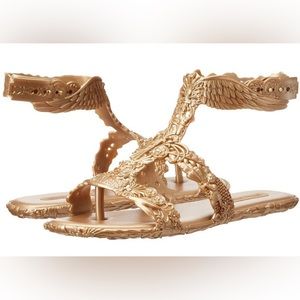 Melissa + Campana Barroca Jelly Sandal Rose Gold.